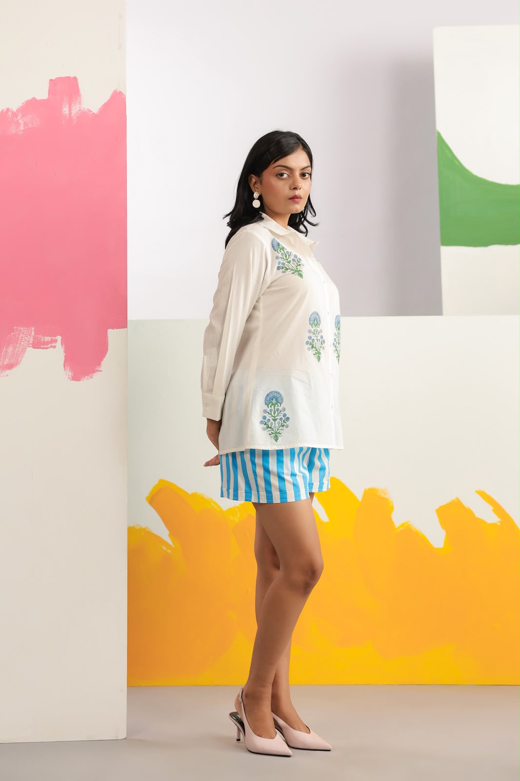Blue Resort Shorts Co-ord Set