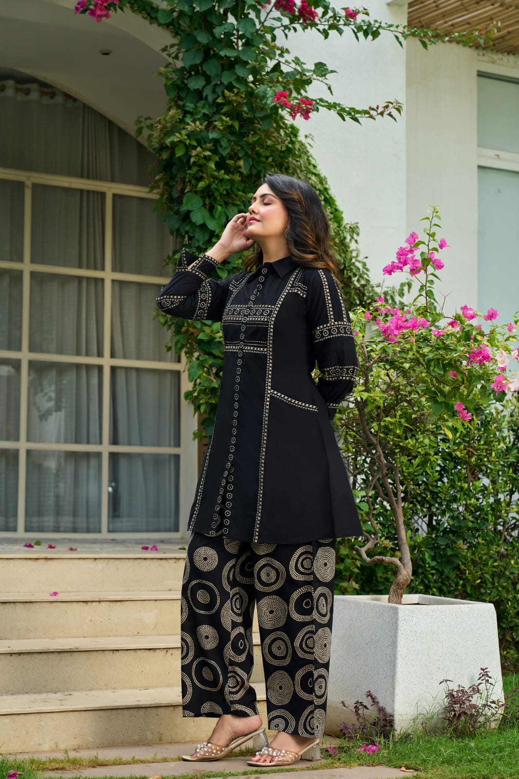 Black Spiral Muse Cotton Co-ord Set