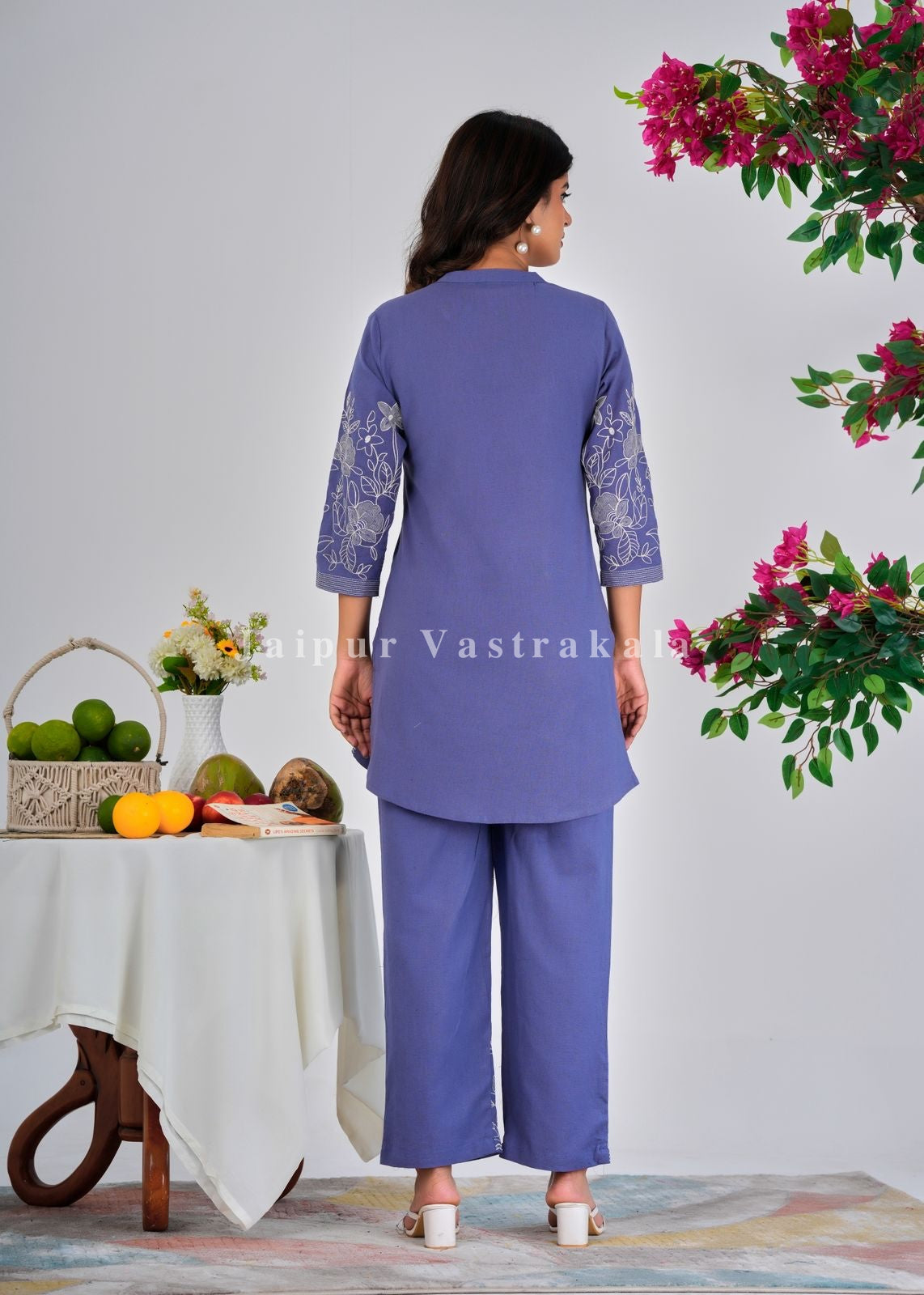 Iris Blue Charm Cotton Flex Co-ord Set