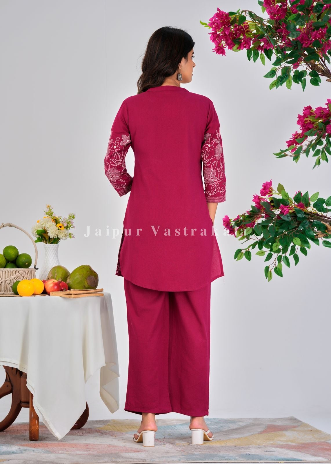 Maroon Charm Cotton Flex Co-ord Set