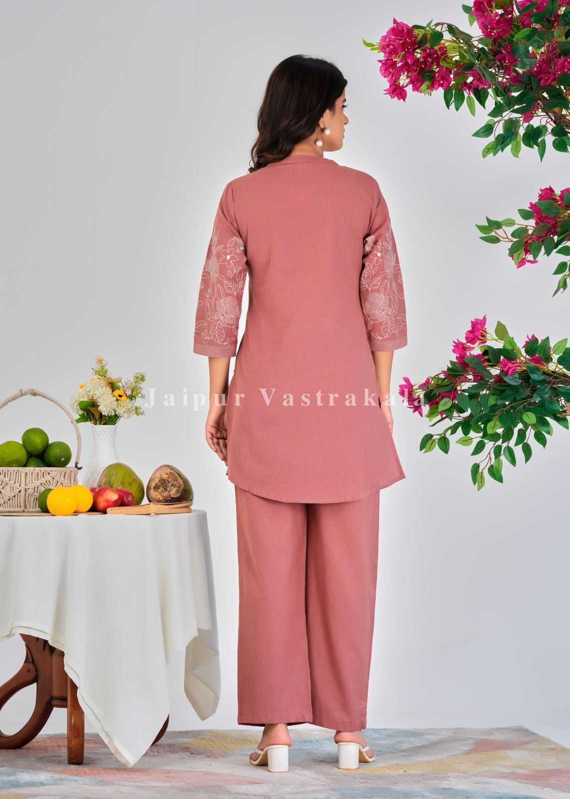 Terracotta Peach Cotton Flex Co-ord Set