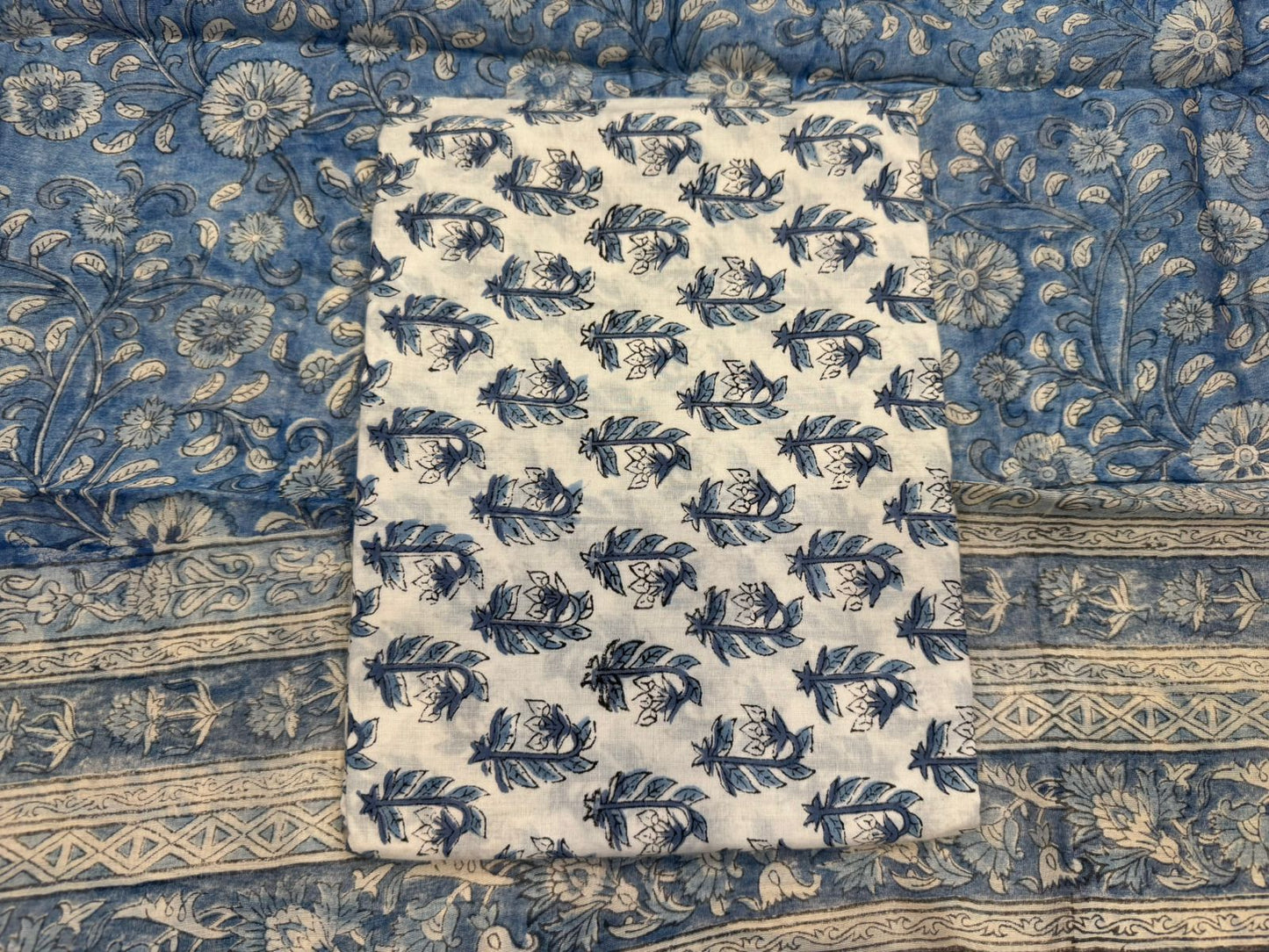 hand block printed chanderi silk suit