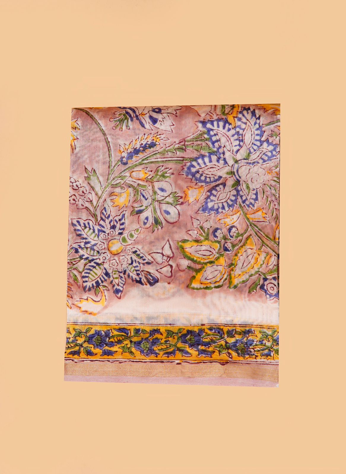 hand block printed chanderi silk suit