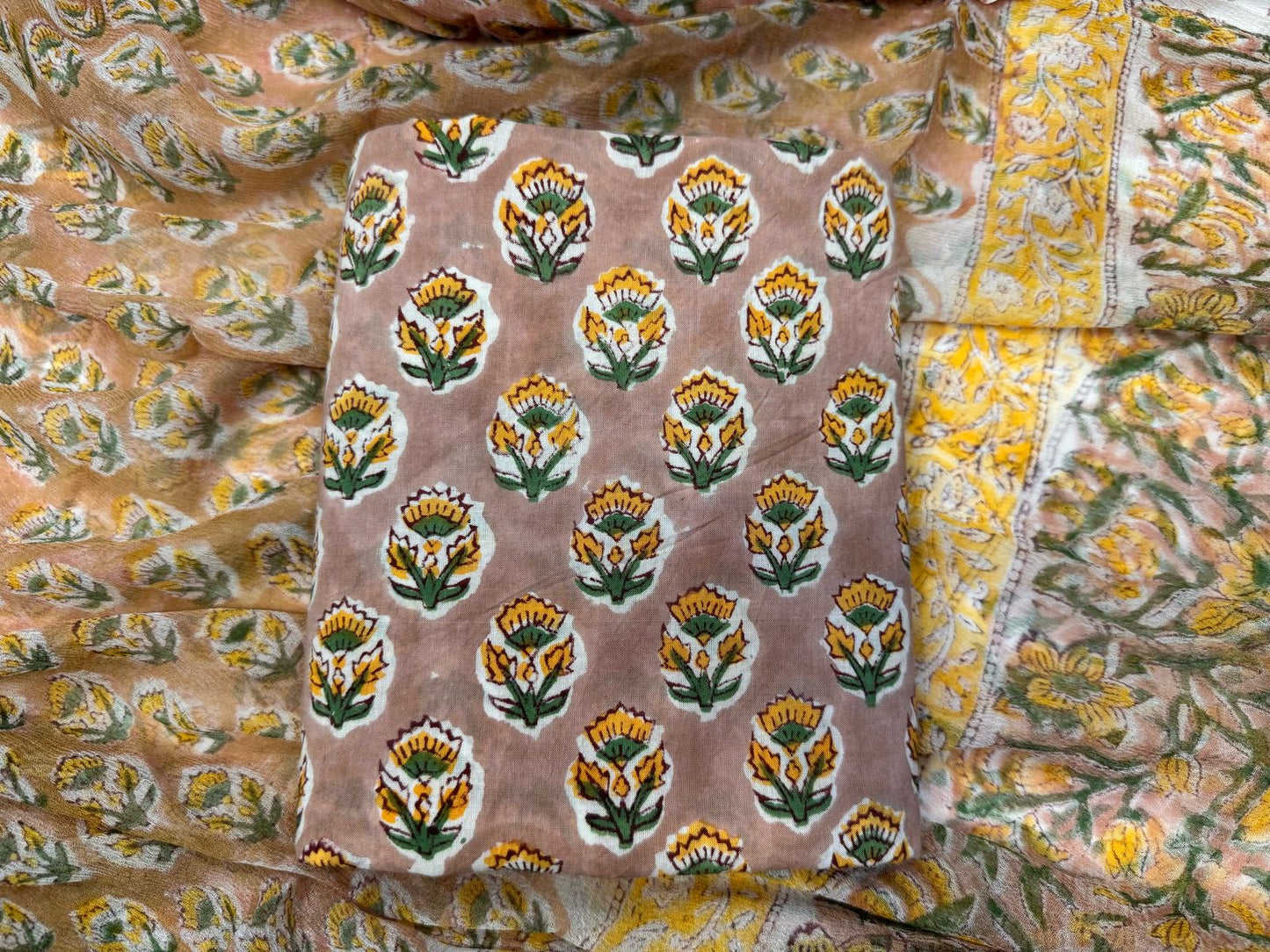 Cotton Suit with Chiffon Duppata