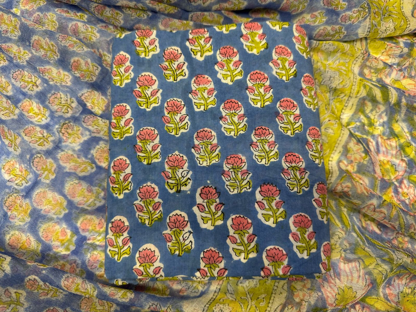 Cotton Suit with Chiffon Duppata