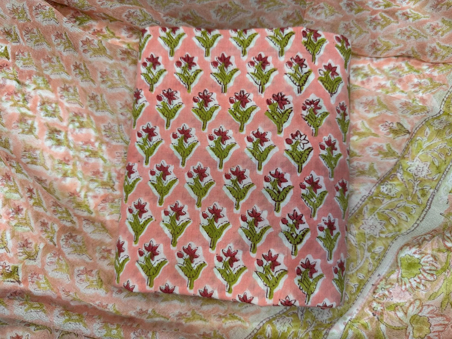 Cotton Suit with Chiffon Duppata