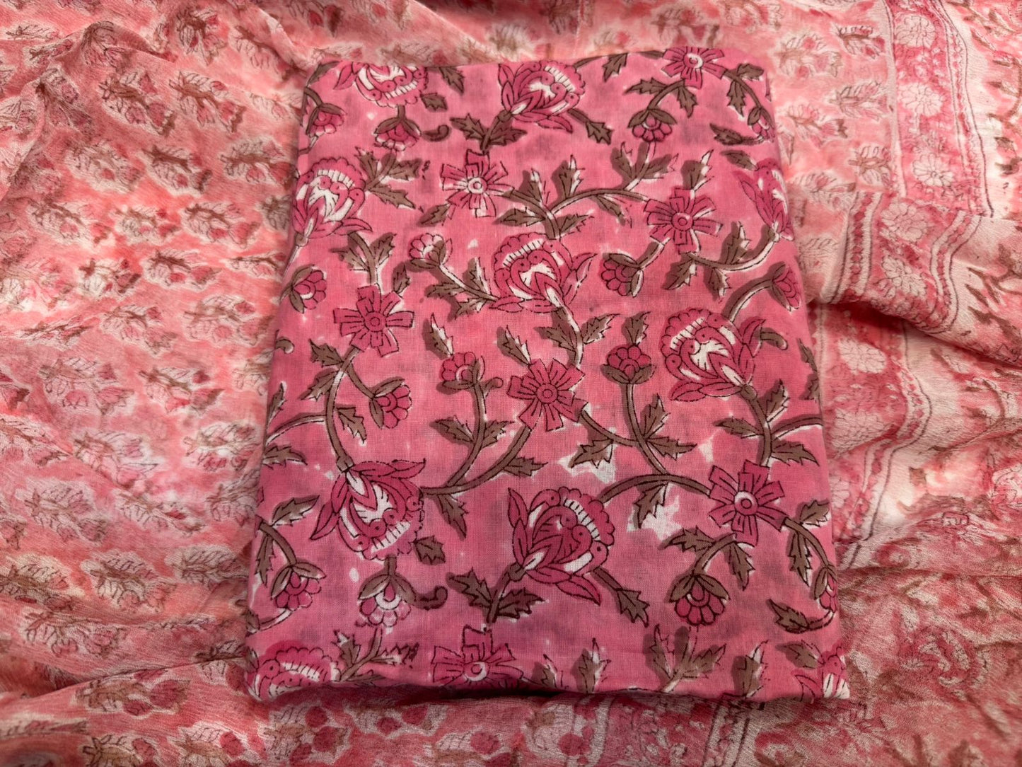 Cotton Suit with Chiffon Duppata