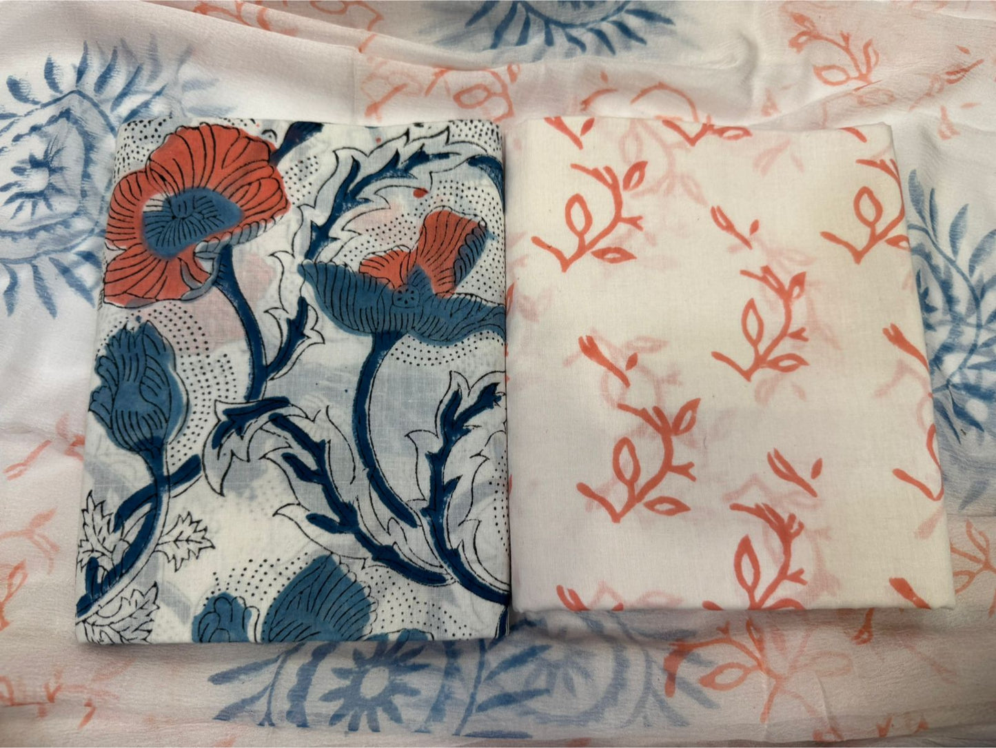 Cotton Suit with Chiffon Duppata