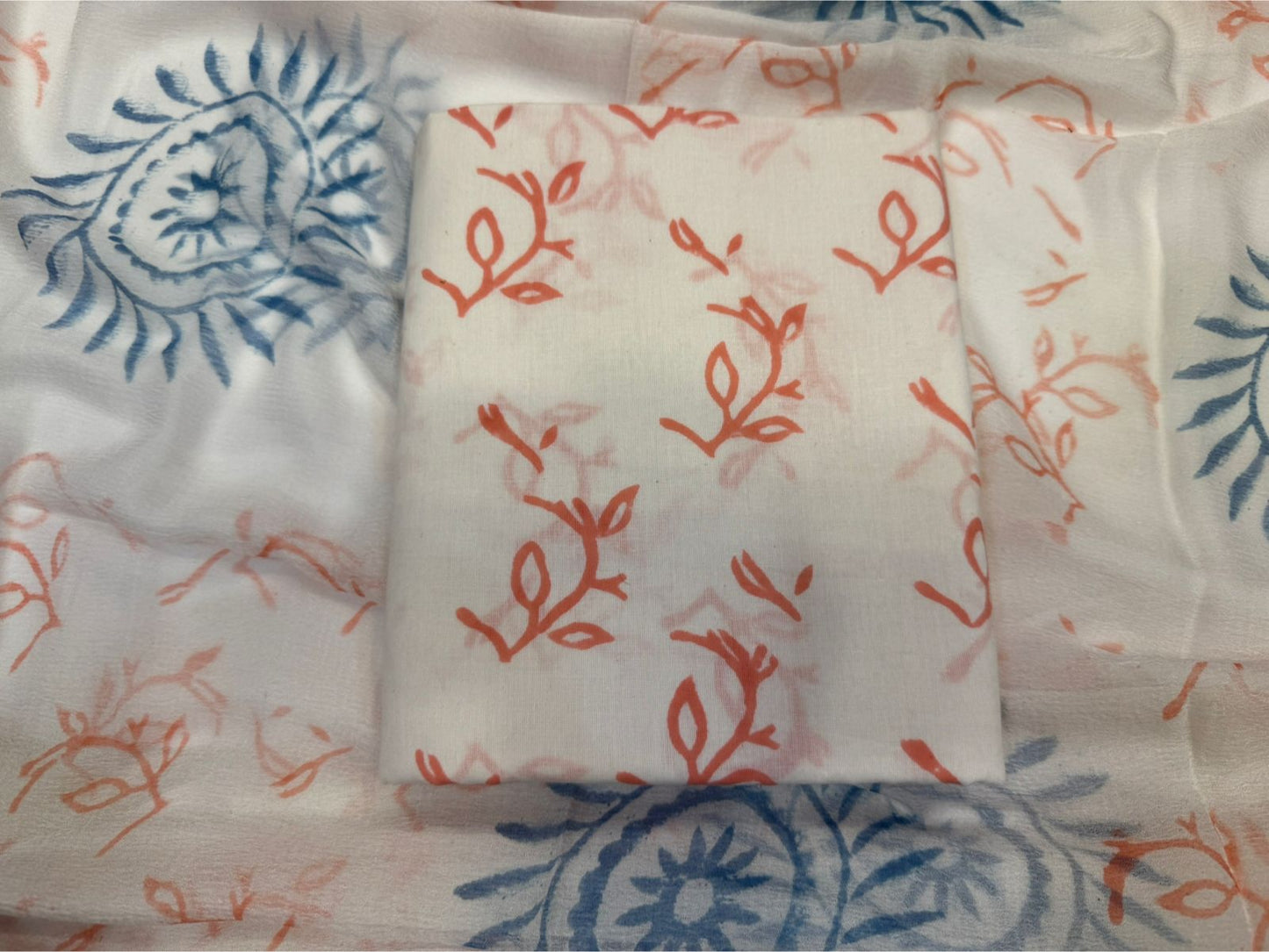 Cotton Suit with Chiffon Duppata