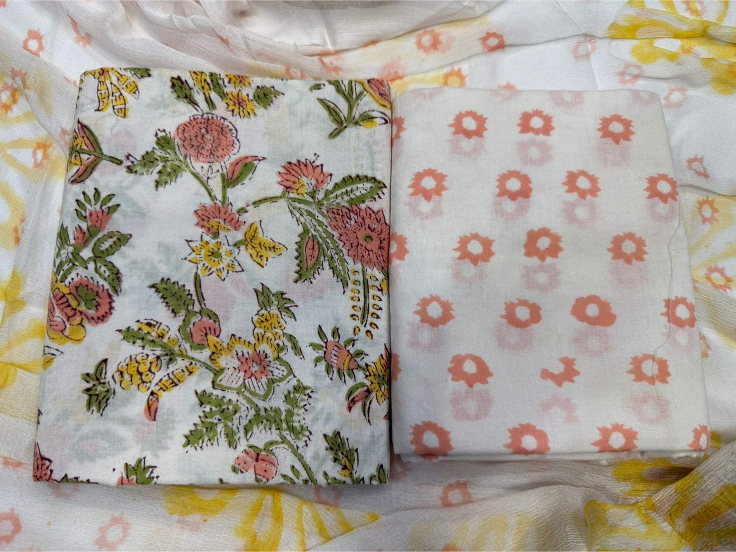 Cotton Suit with Chiffon Duppata
