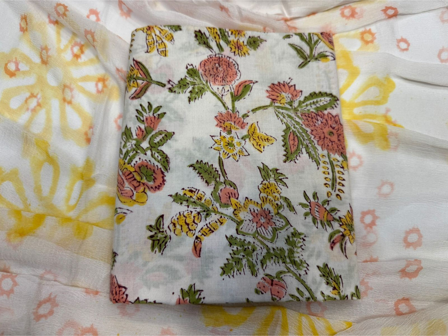 Cotton Suit with Chiffon Duppata