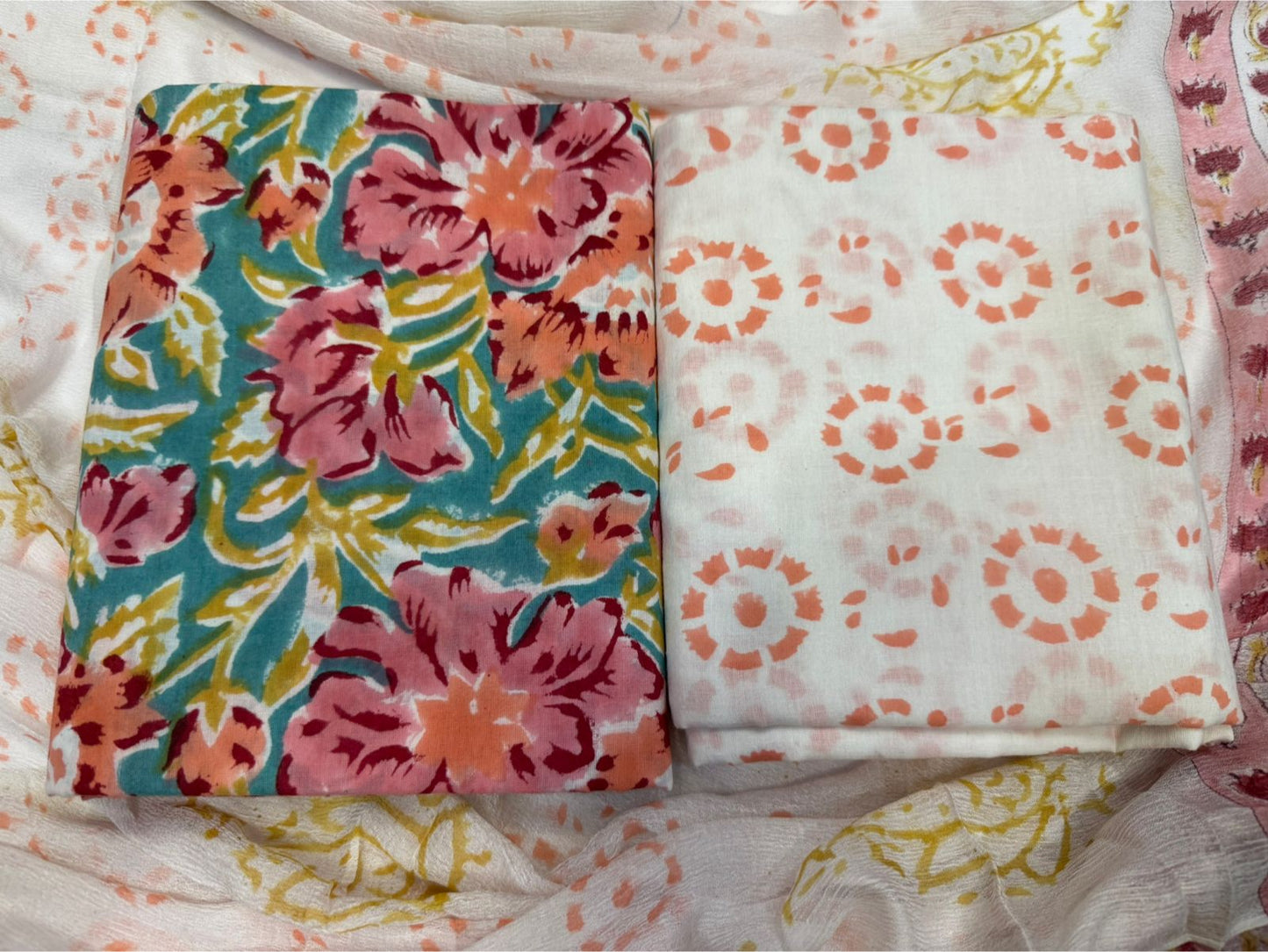 Cotton Suit with Chiffon Duppata