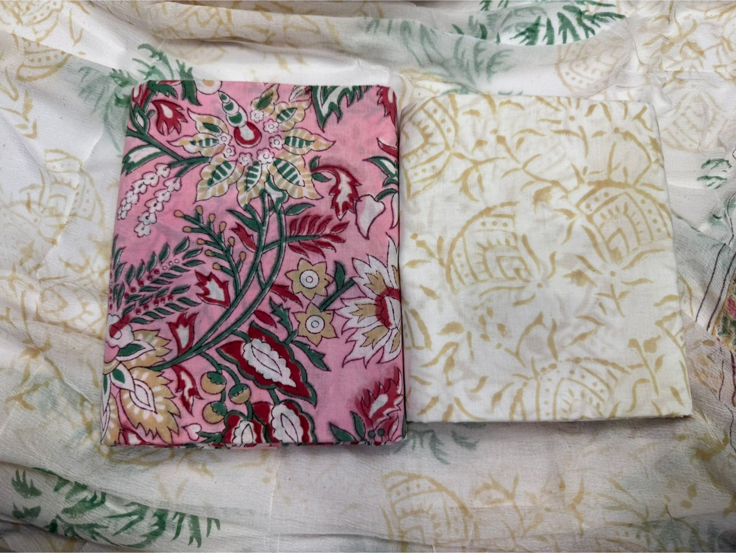 Cotton Suit with Chiffon Duppata