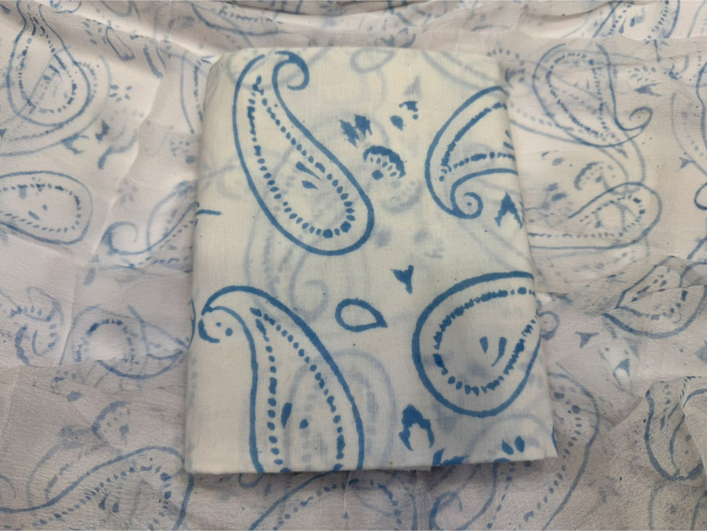 Cotton Suit with Chiffon Duppata