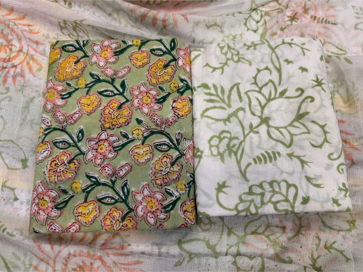 Cotton Suit with Chiffon Duppata