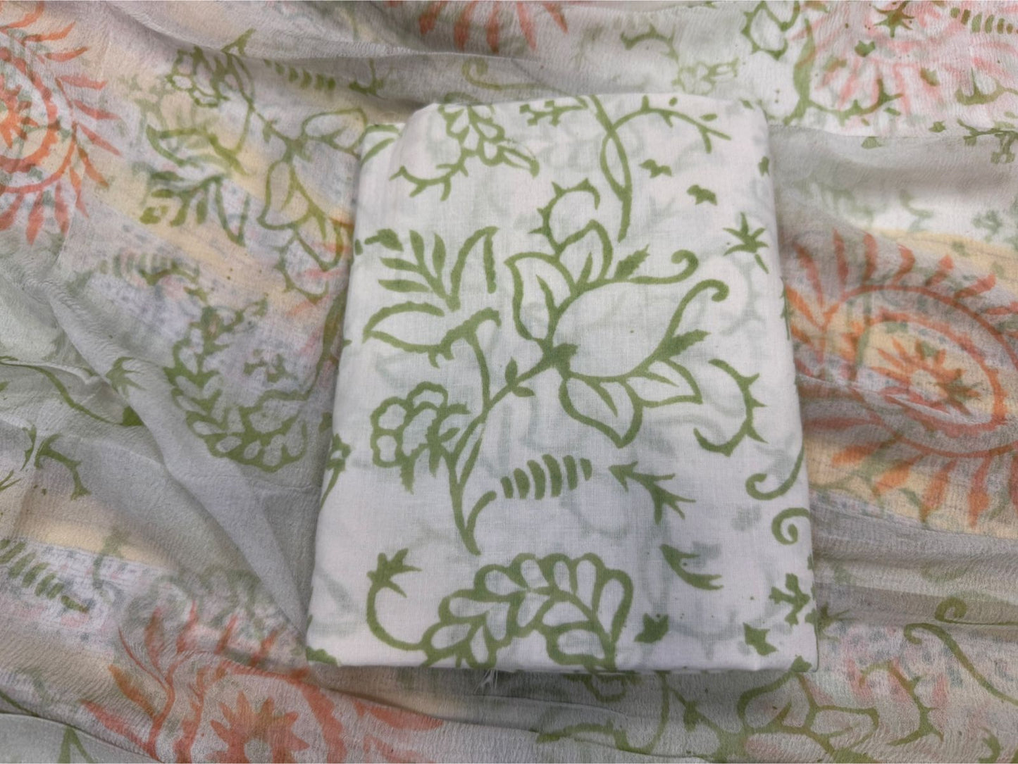 Cotton Suit with Chiffon Duppata