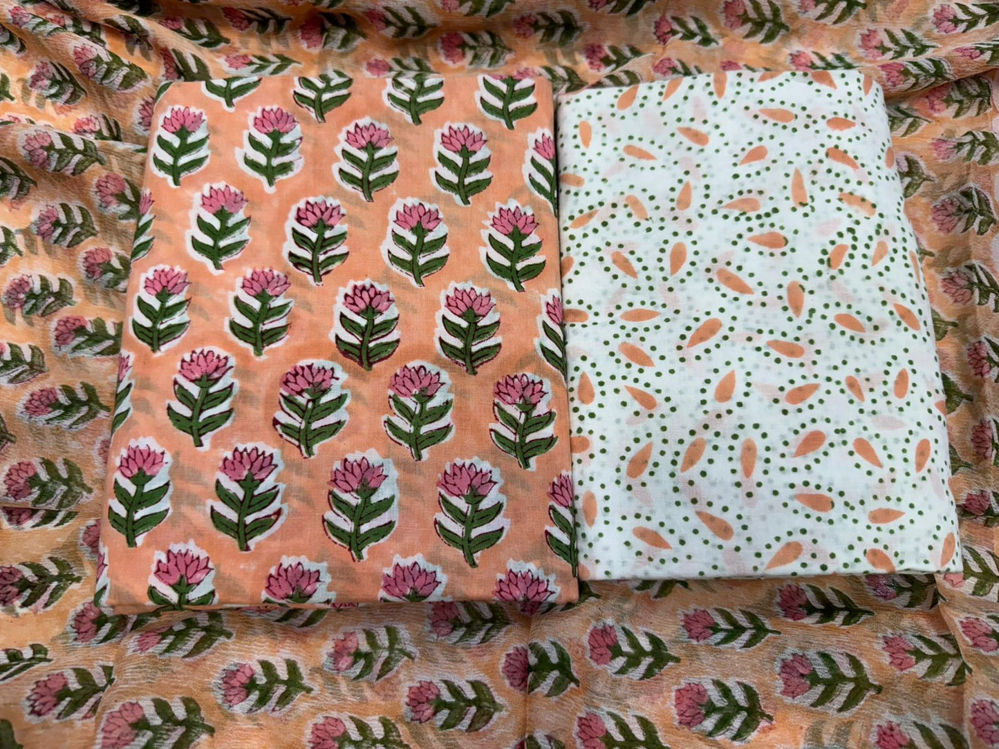 Cotton Suit with Chiffon Duppata