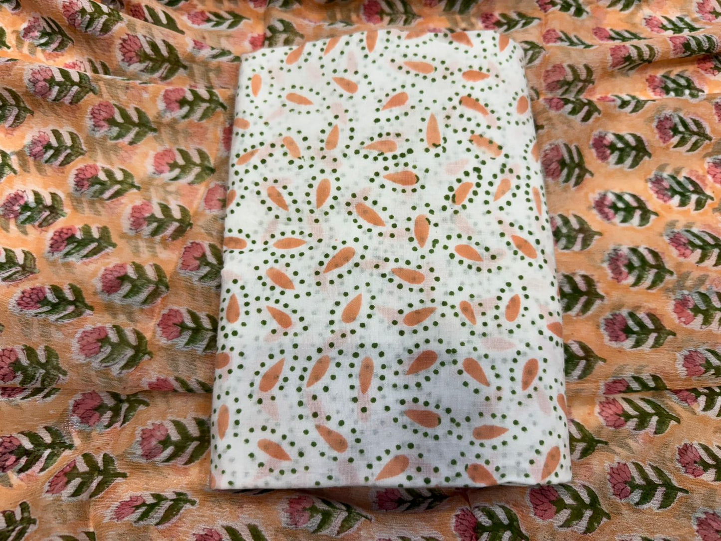 Cotton Suit with Chiffon Duppata