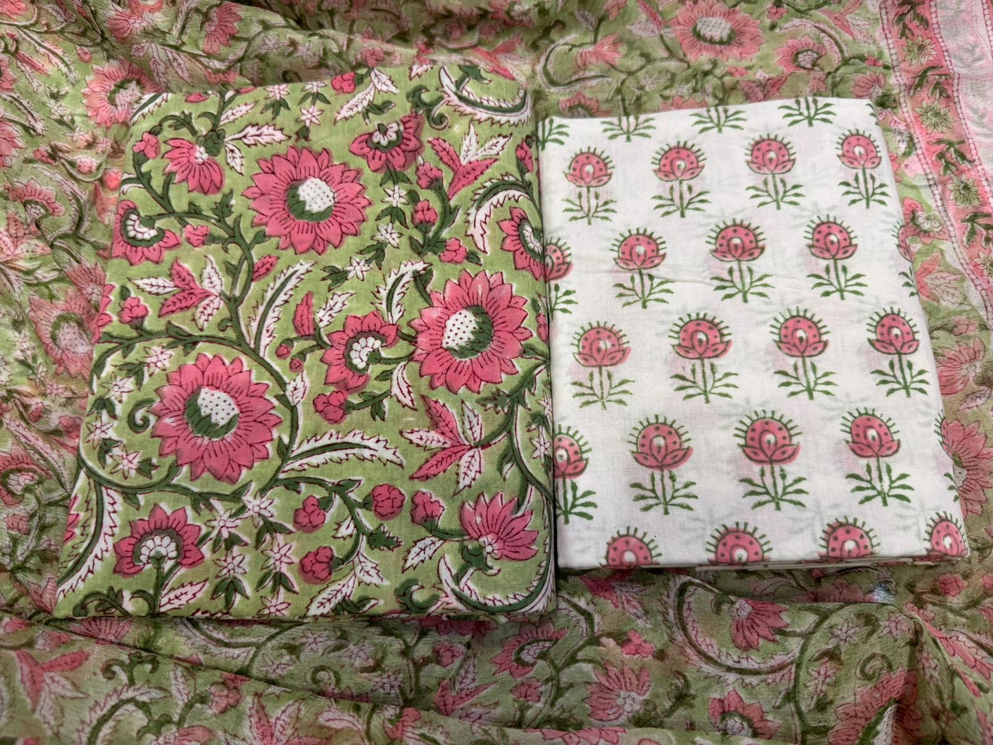 Cotton Suit with Chiffon Duppata