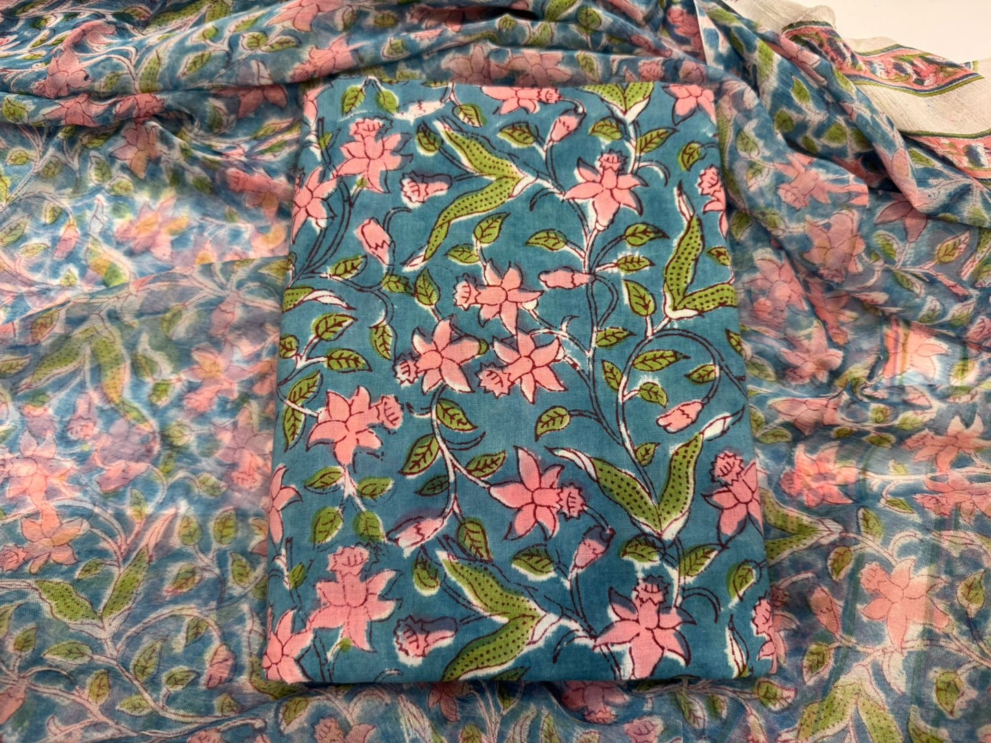 Cotton Suit with Chiffon Duppata