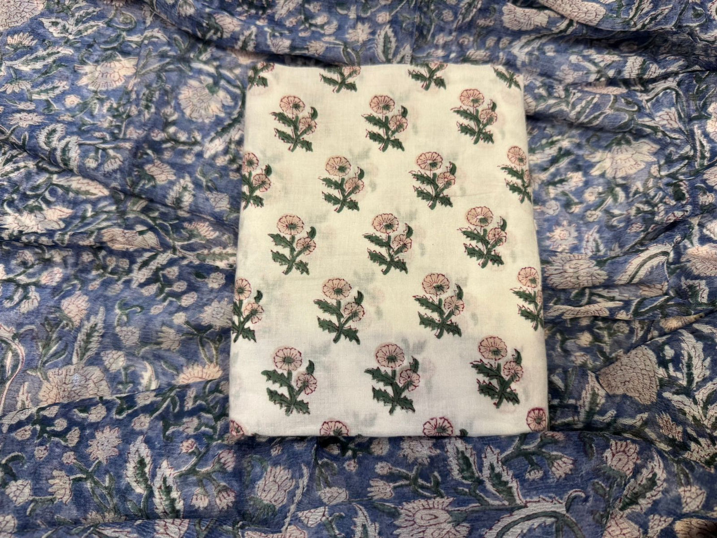 Cotton Suit with Chiffon Duppata