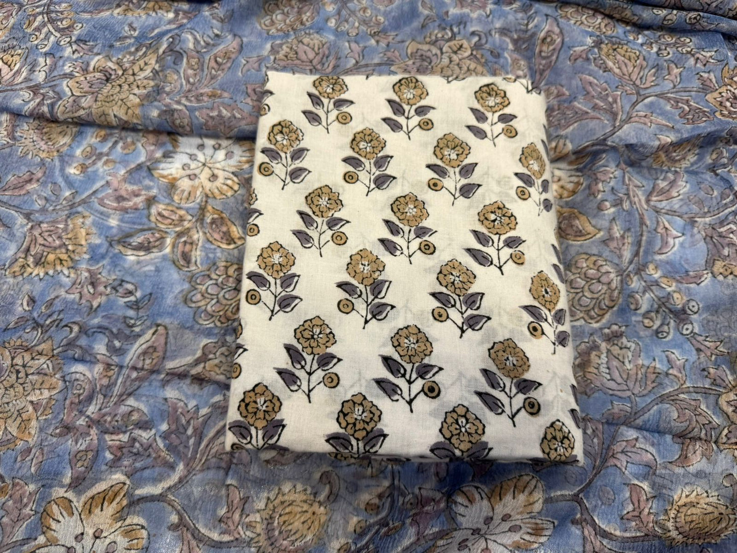 Cotton Suit with Chiffon Duppata