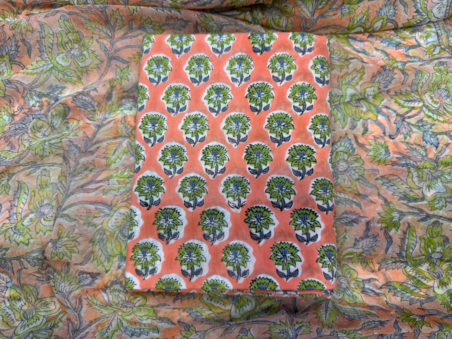 Cotton Suit with Chiffon Duppata