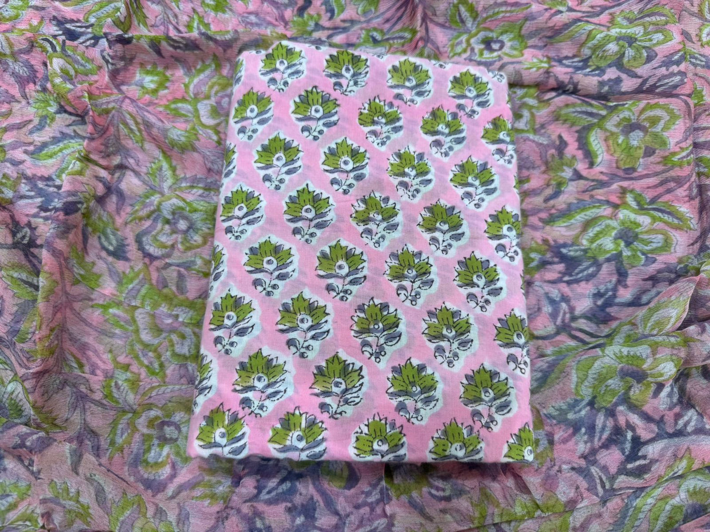 Cotton Suit with Chiffon Duppata