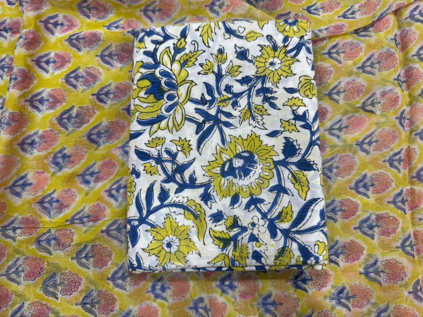 Cotton Suit with Chiffon Duppata