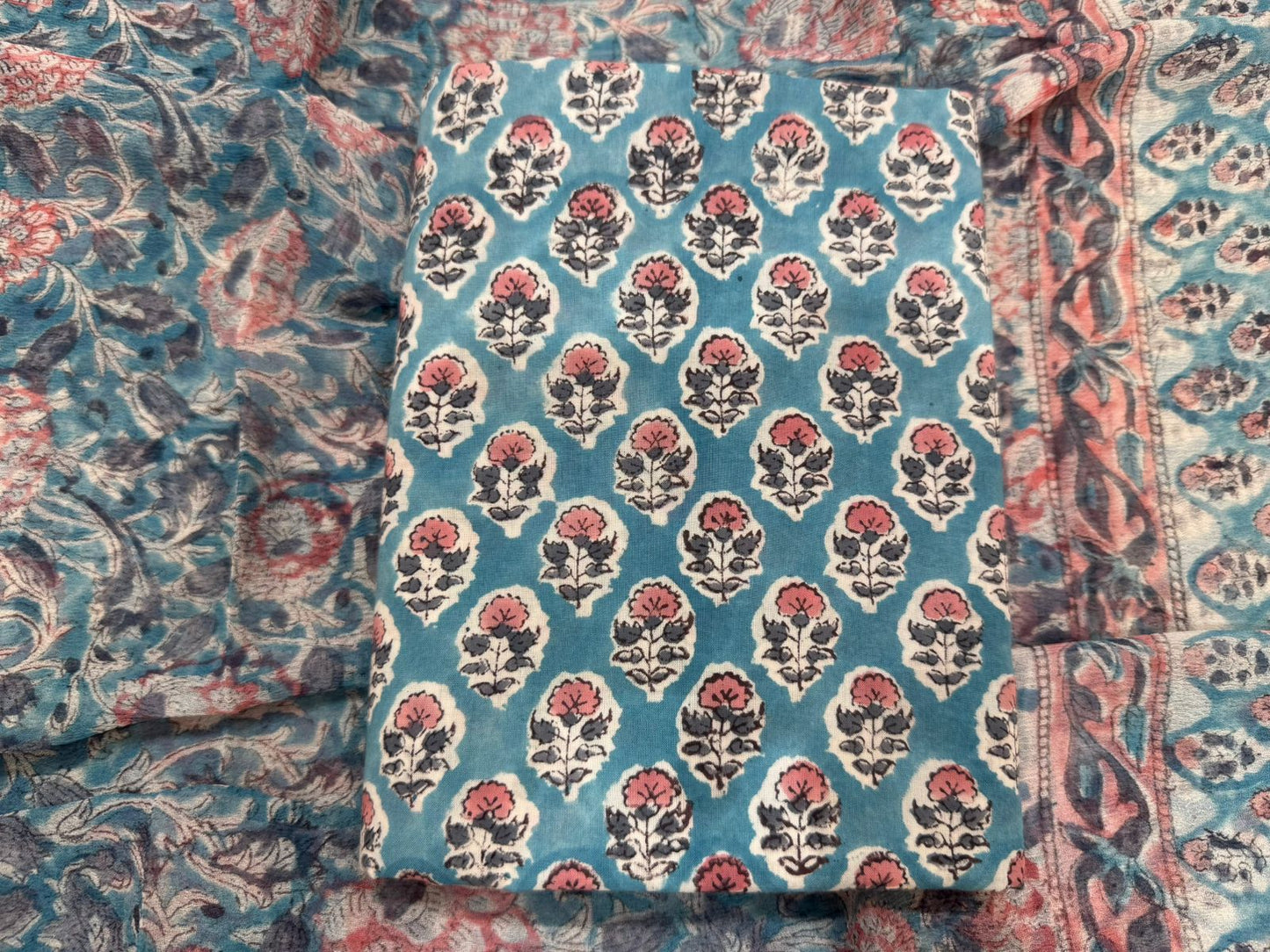 Cotton Suit with Chiffon Duppata