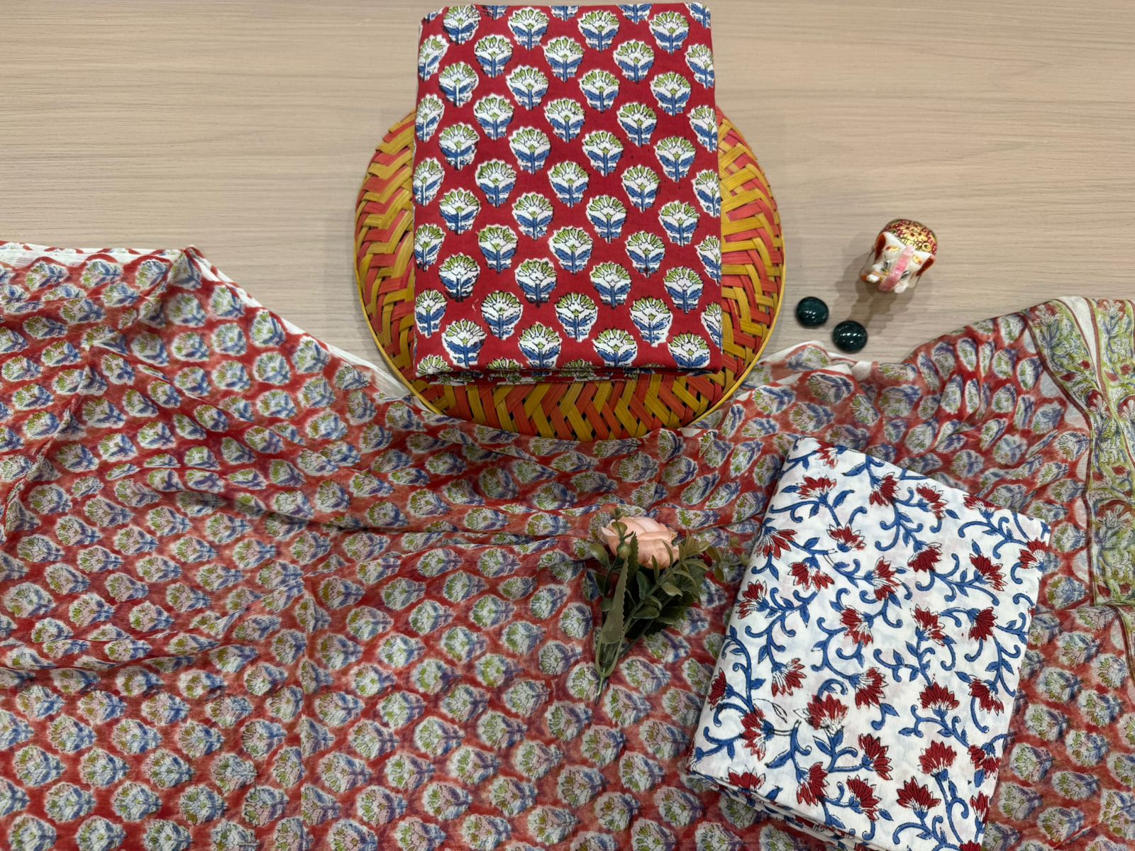 Cotton Suit with Chiffon Duppata – jaipurvastrakala