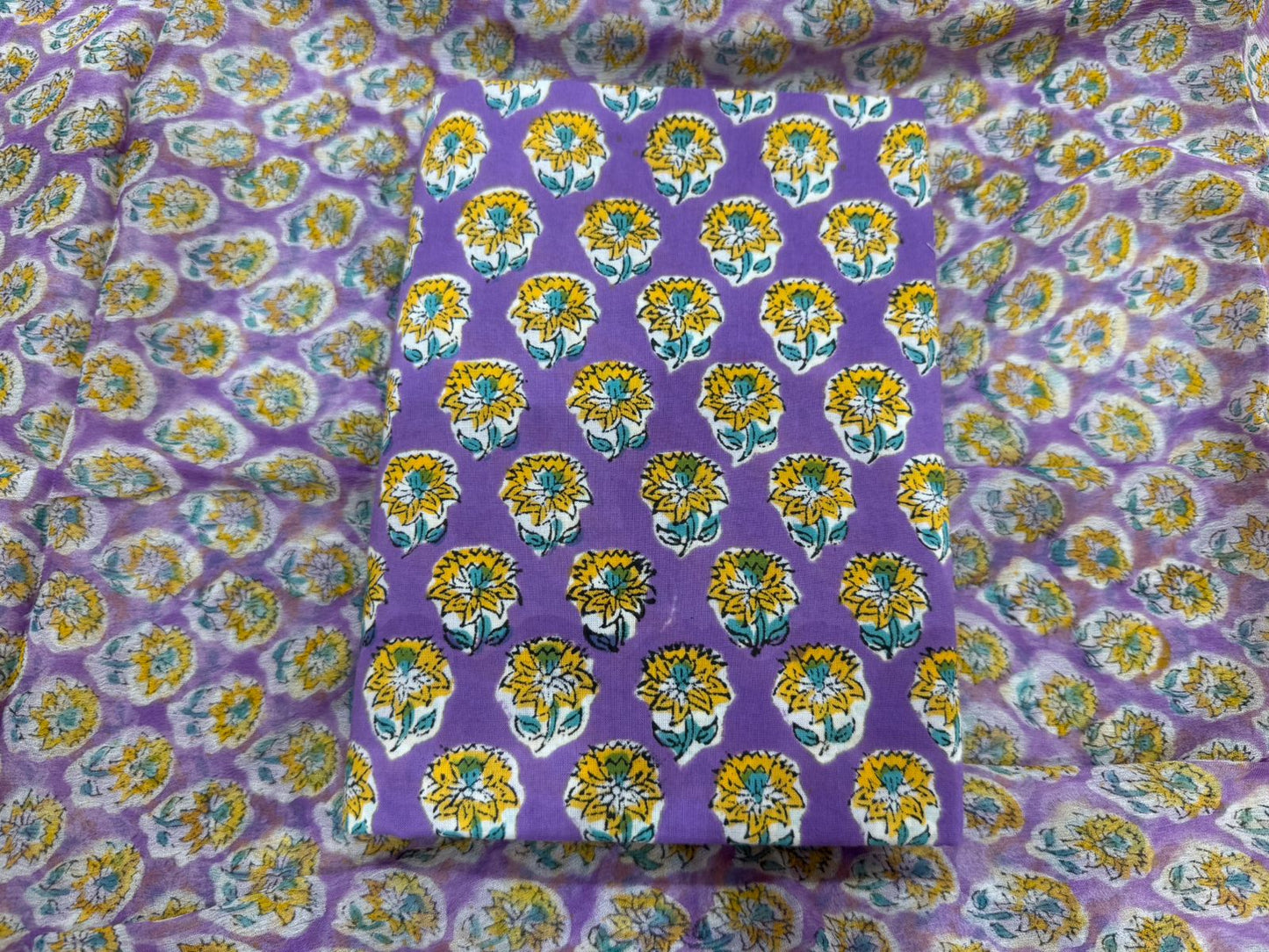 Cotton Suit with Chiffon Duppata