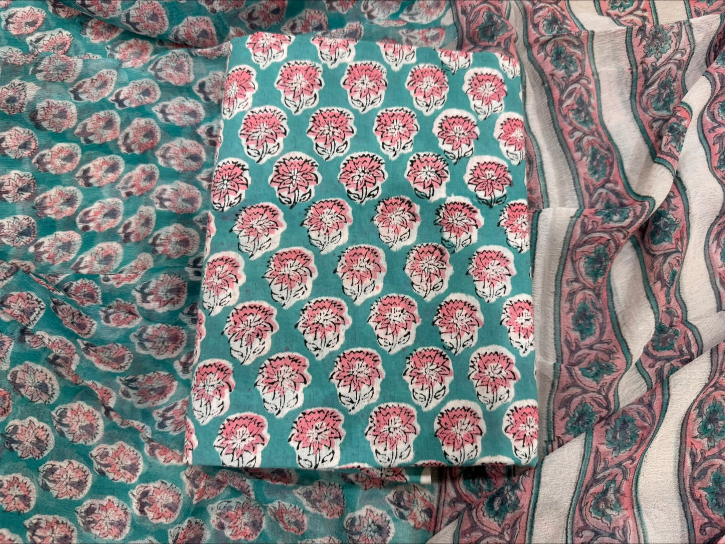Cotton Suit with Chiffon Duppata