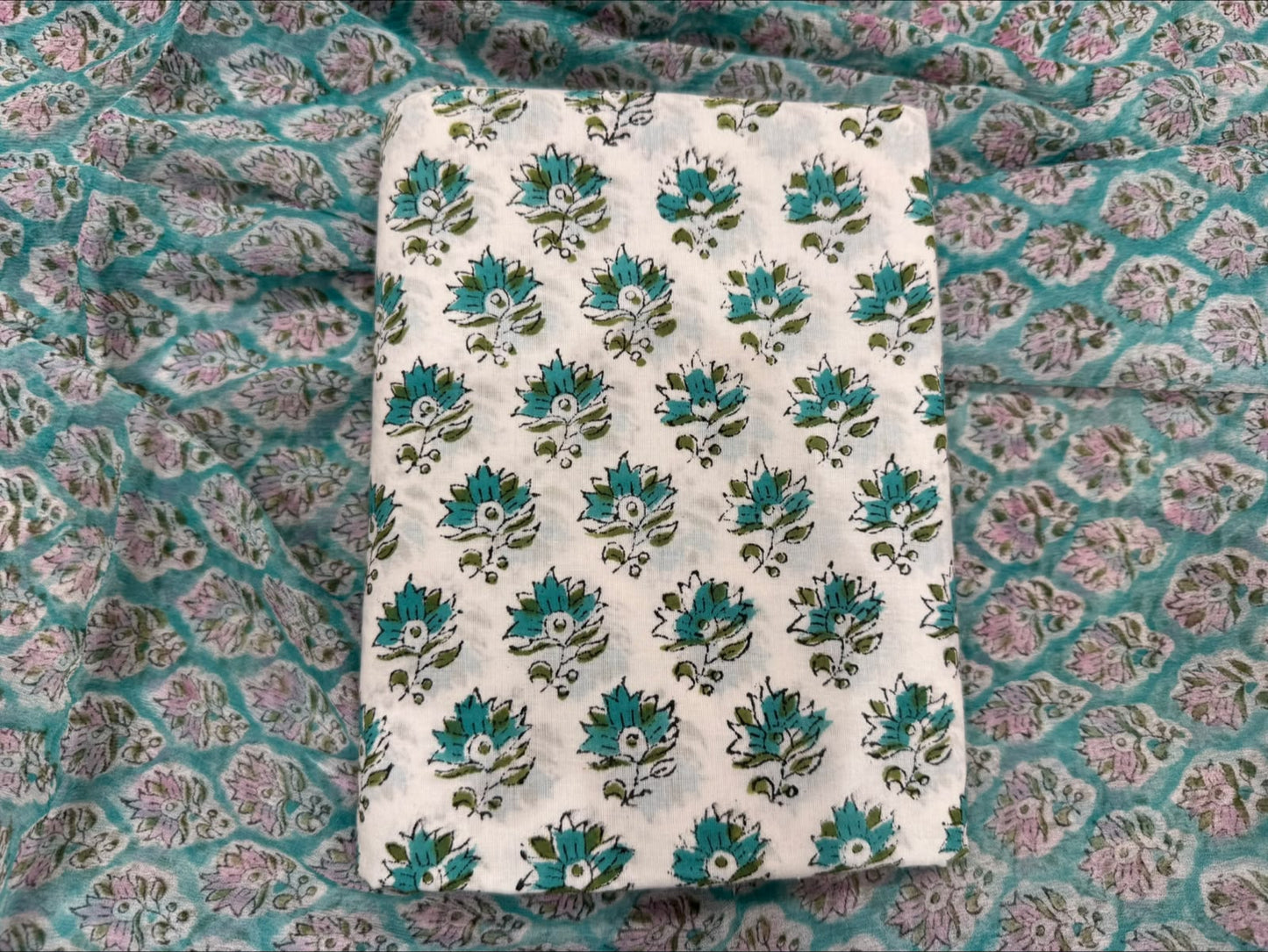 Cotton Suit with Chiffon Duppata