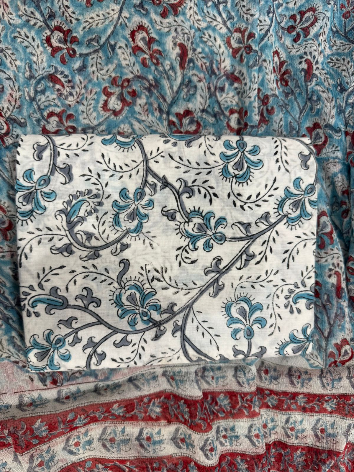 Cotton Suit with Chiffon Duppata