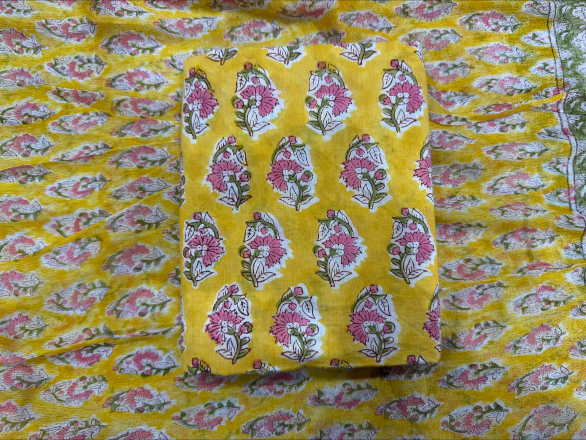 Cotton Suit with Chiffon Dupatta