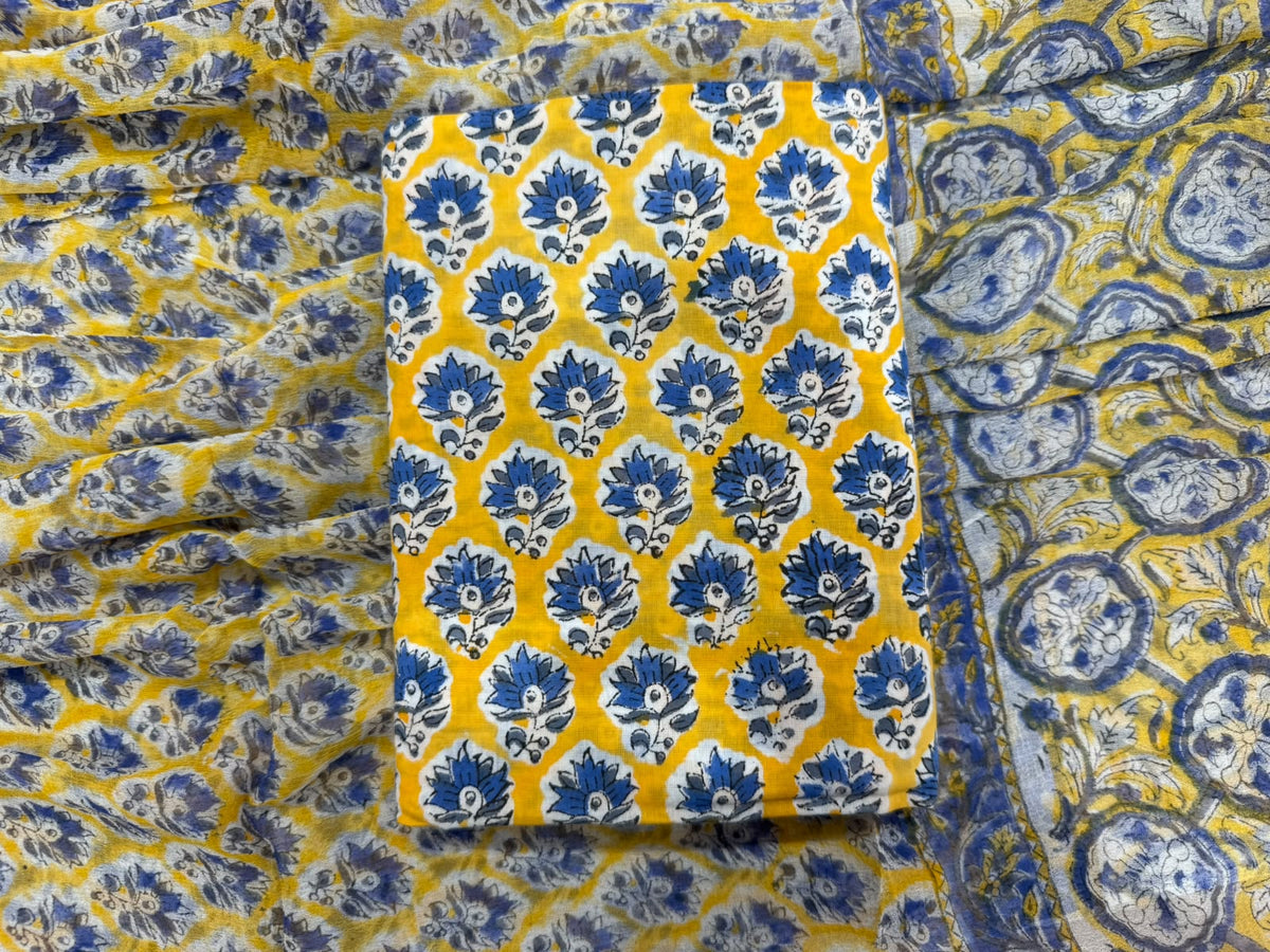 Cotton Suit with Chiffon Dupatta