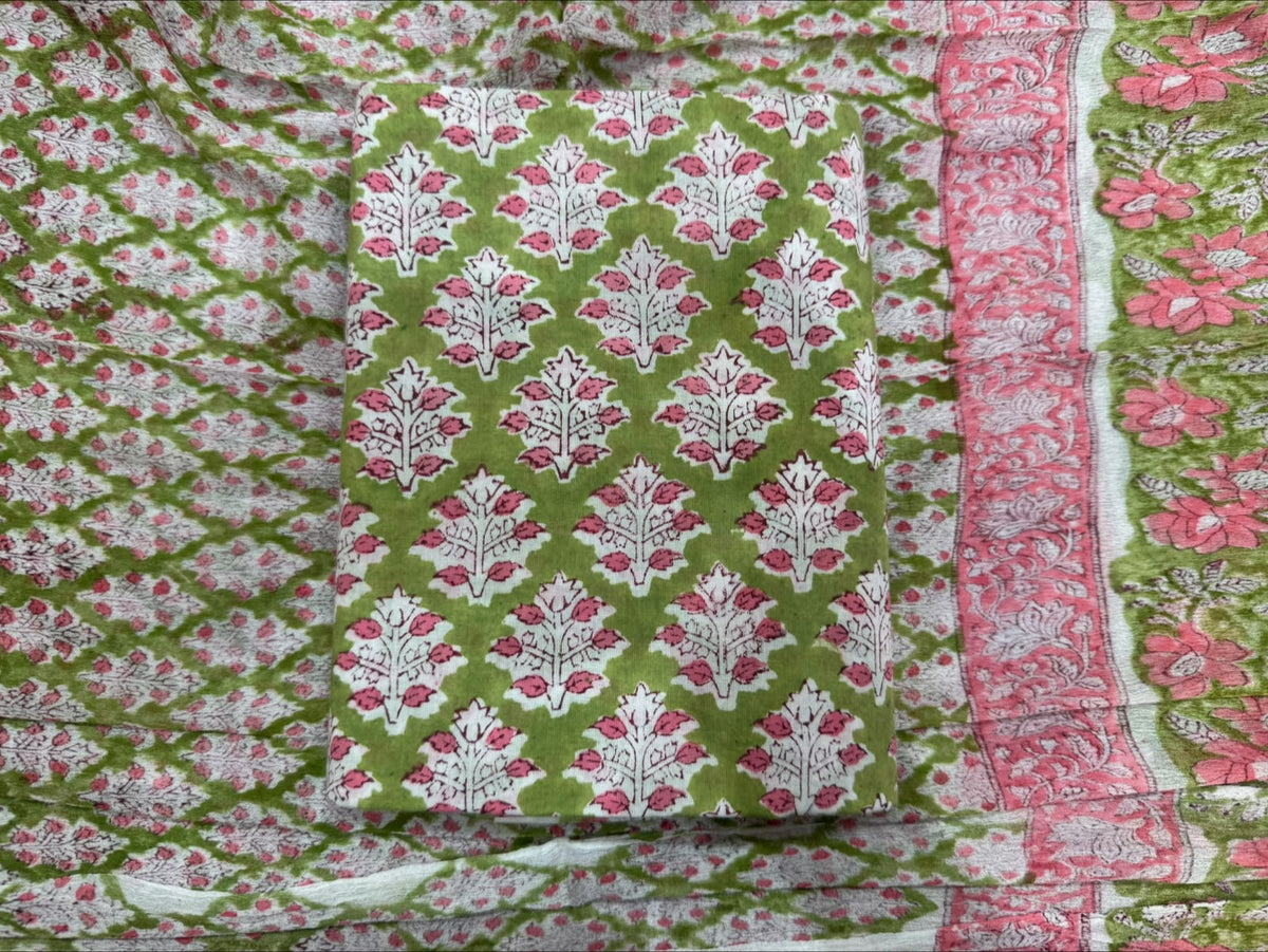 Cotton Suit with Chiffon Dupatta