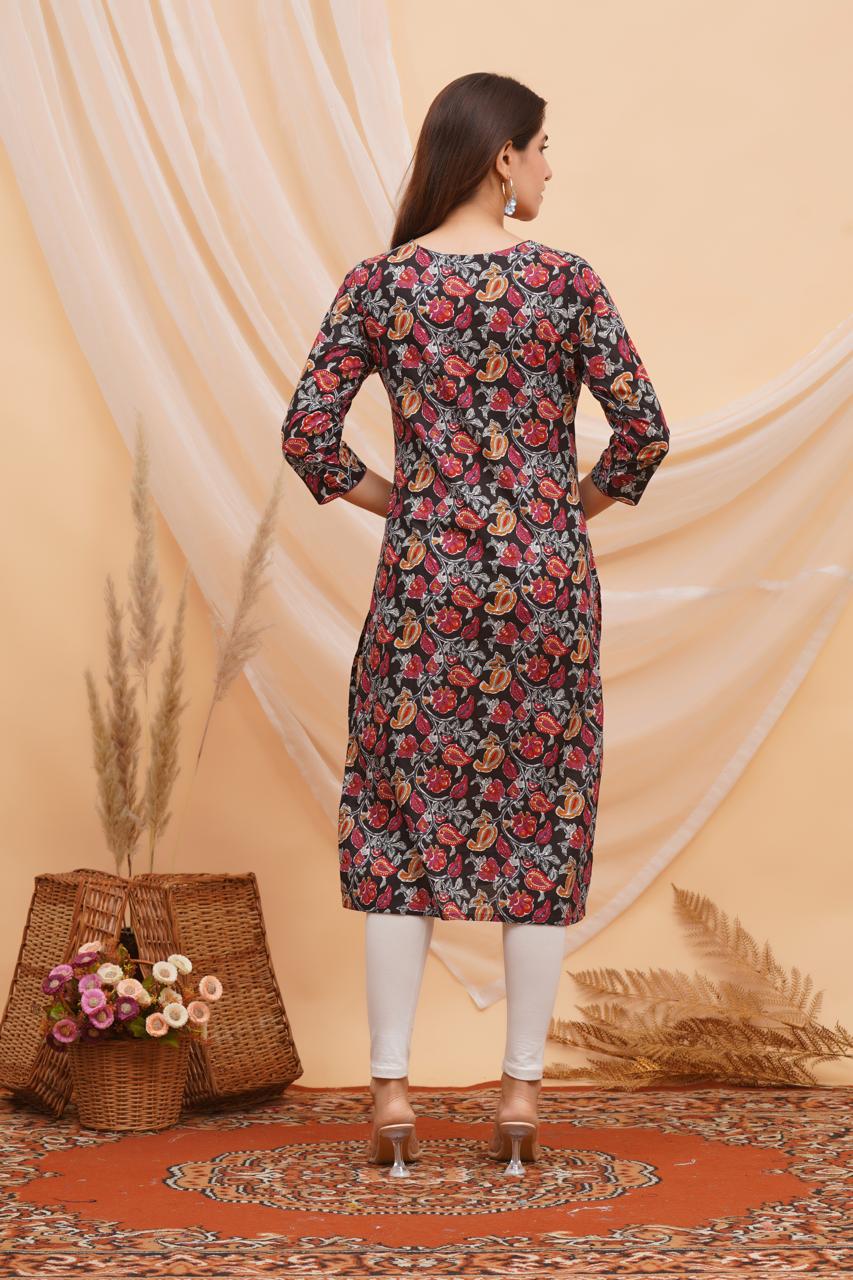 Black Whispers Cotton Kurti