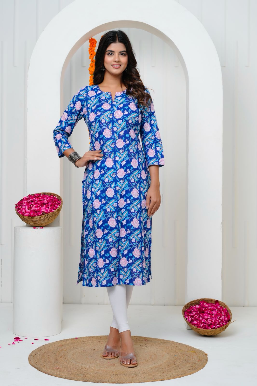 Neel Gulzar Kantha Neck Cotton Kurti