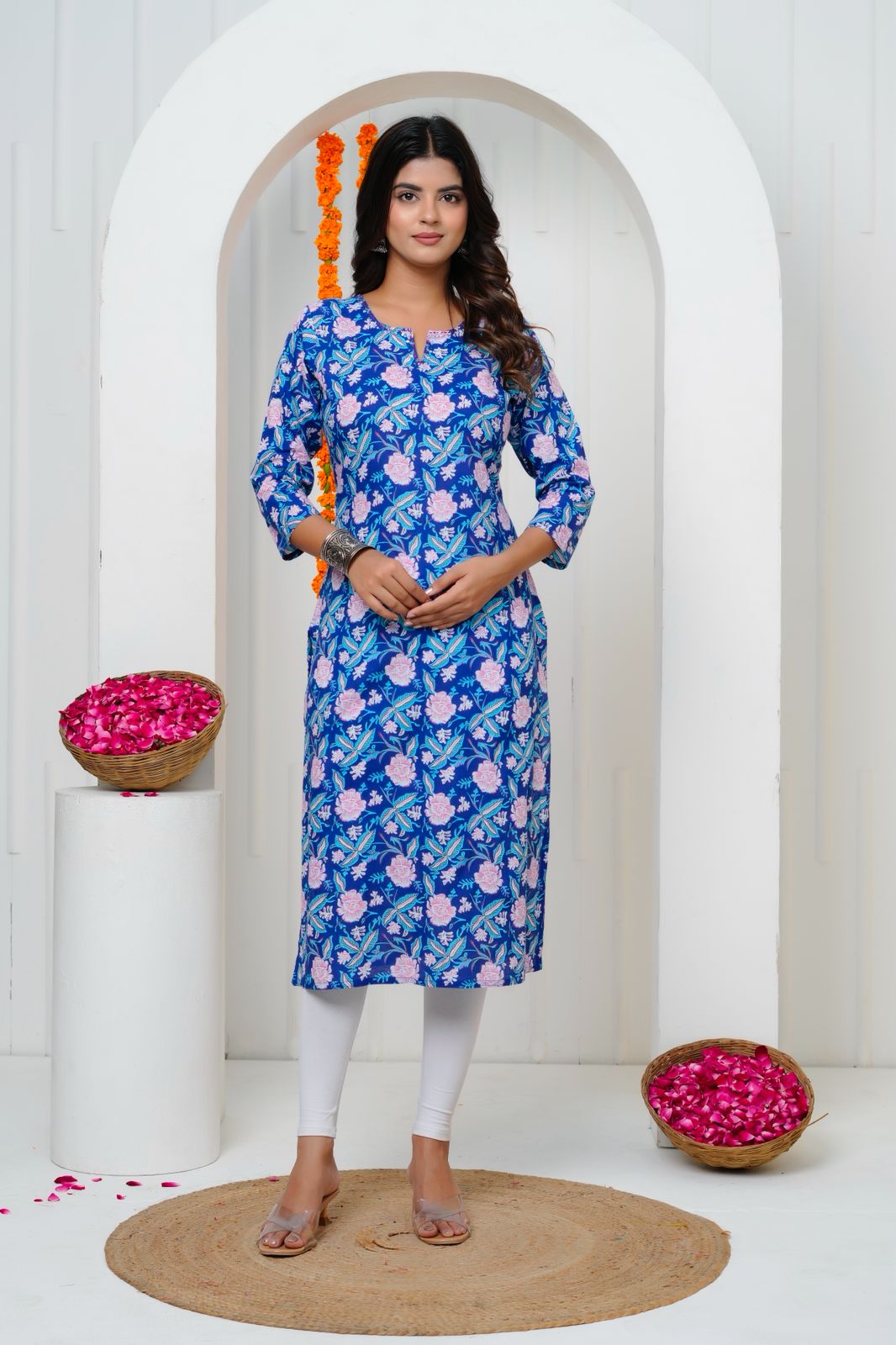 Neel Gulzar Kantha Neck Cotton Kurti