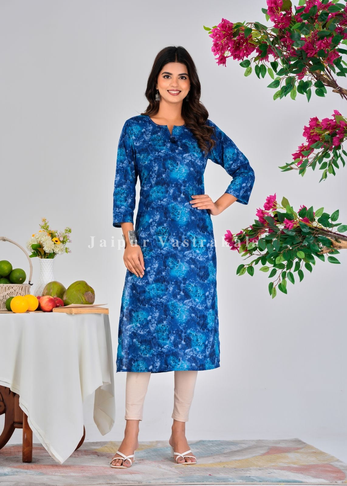 Blue Mirage Cotton Kurti