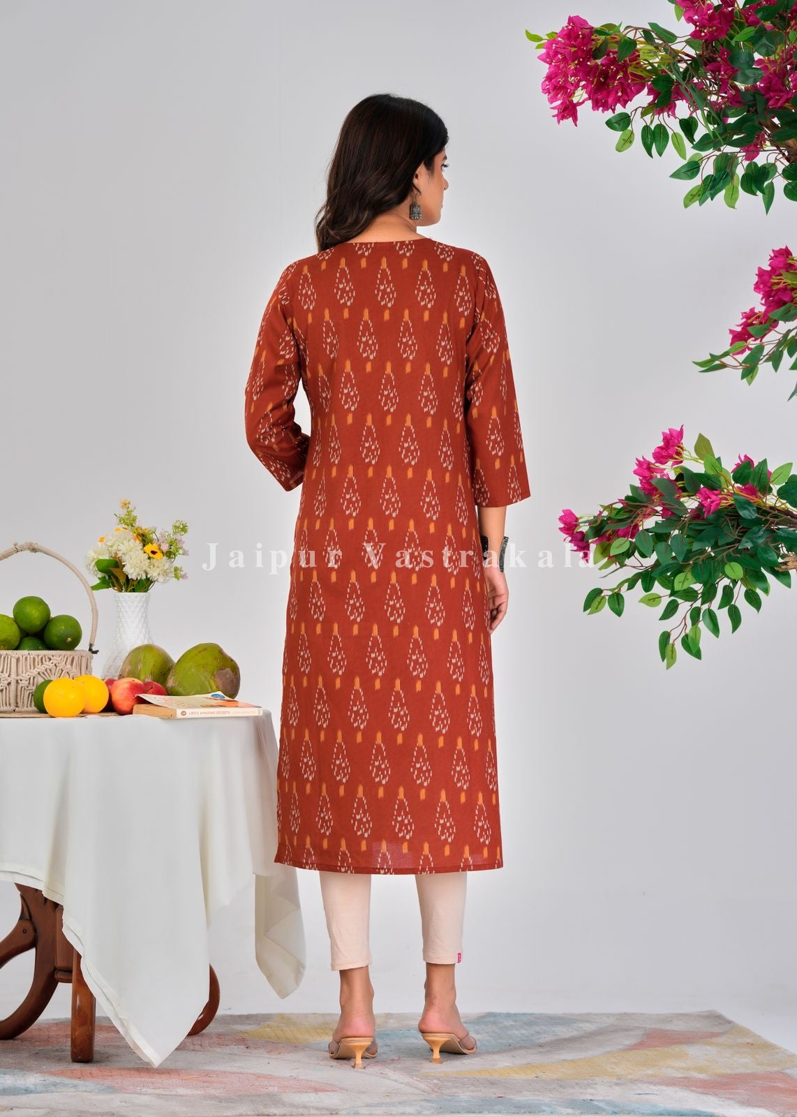 Rustic Ikkat Print Cotton Kurti