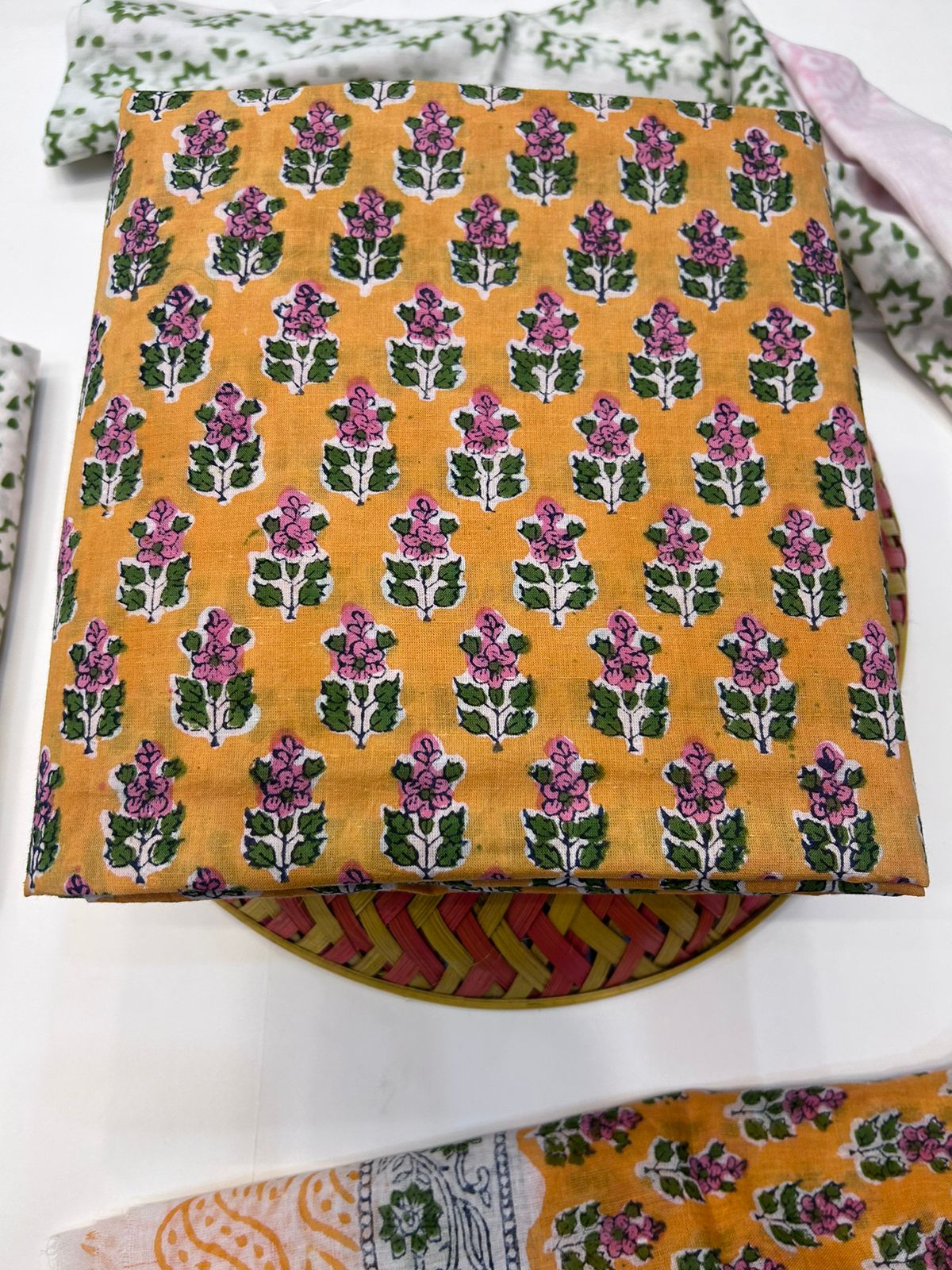 hand block printed cotton dupatta suit