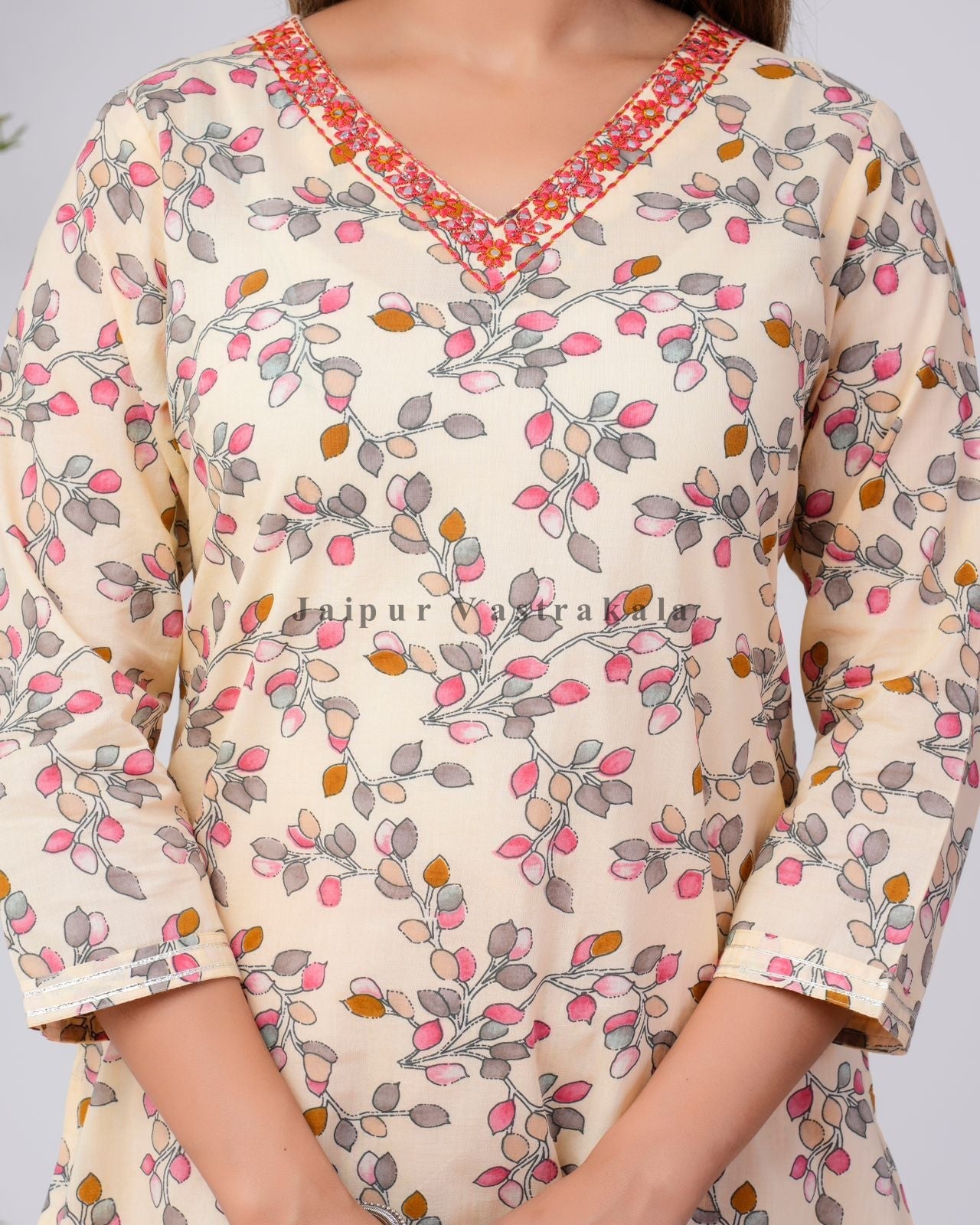 hand block printed kurta set with dupatta