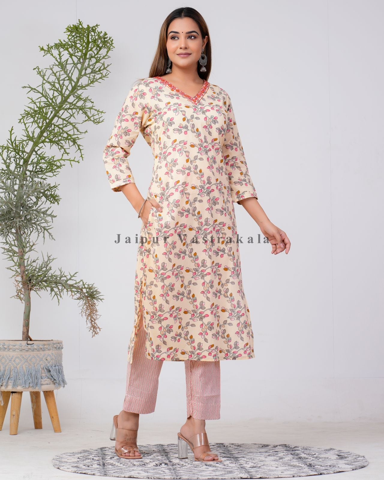 hand block printed kurta set with dupatta