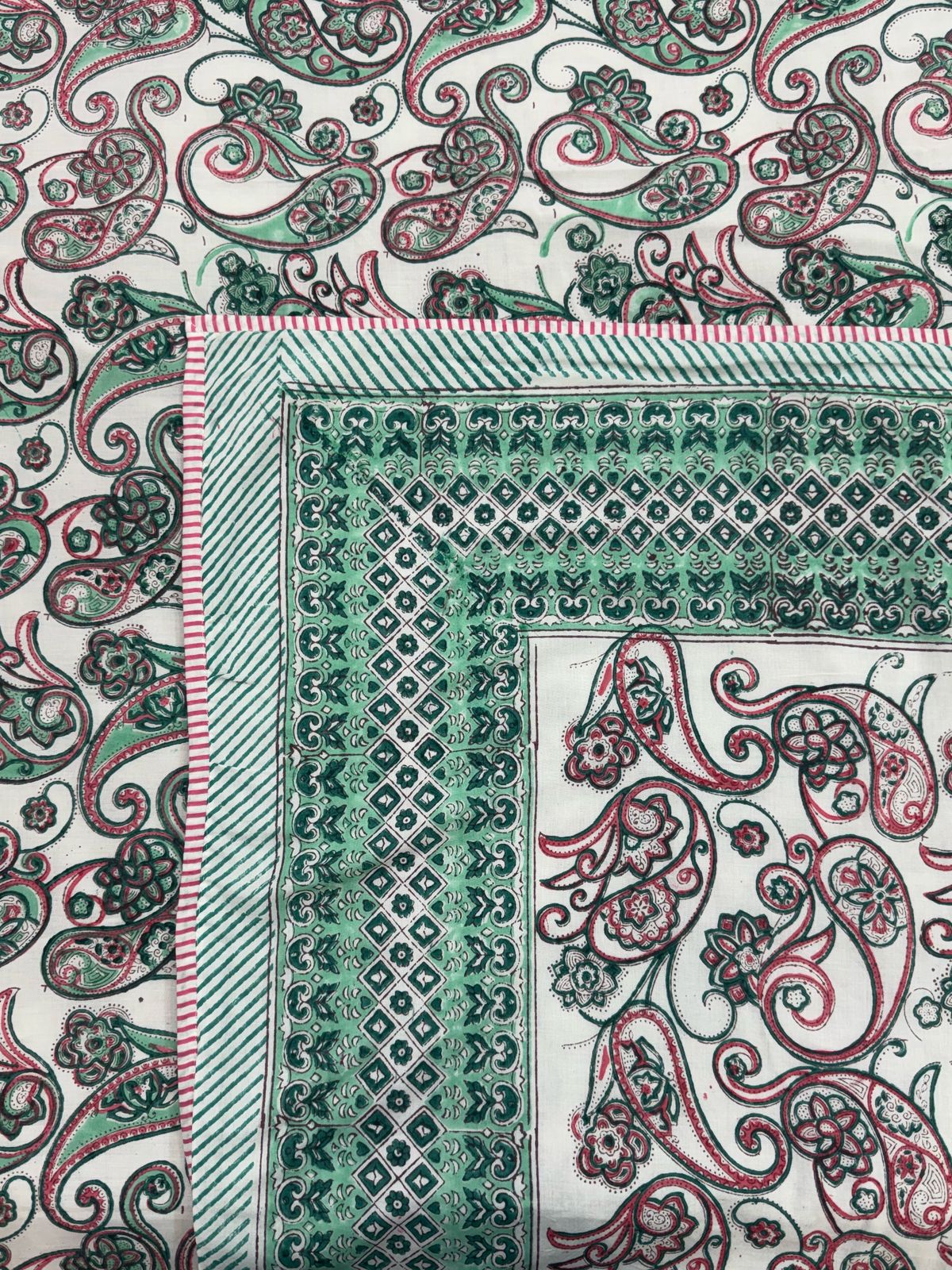 Mint Paisley Double Bed Dohar