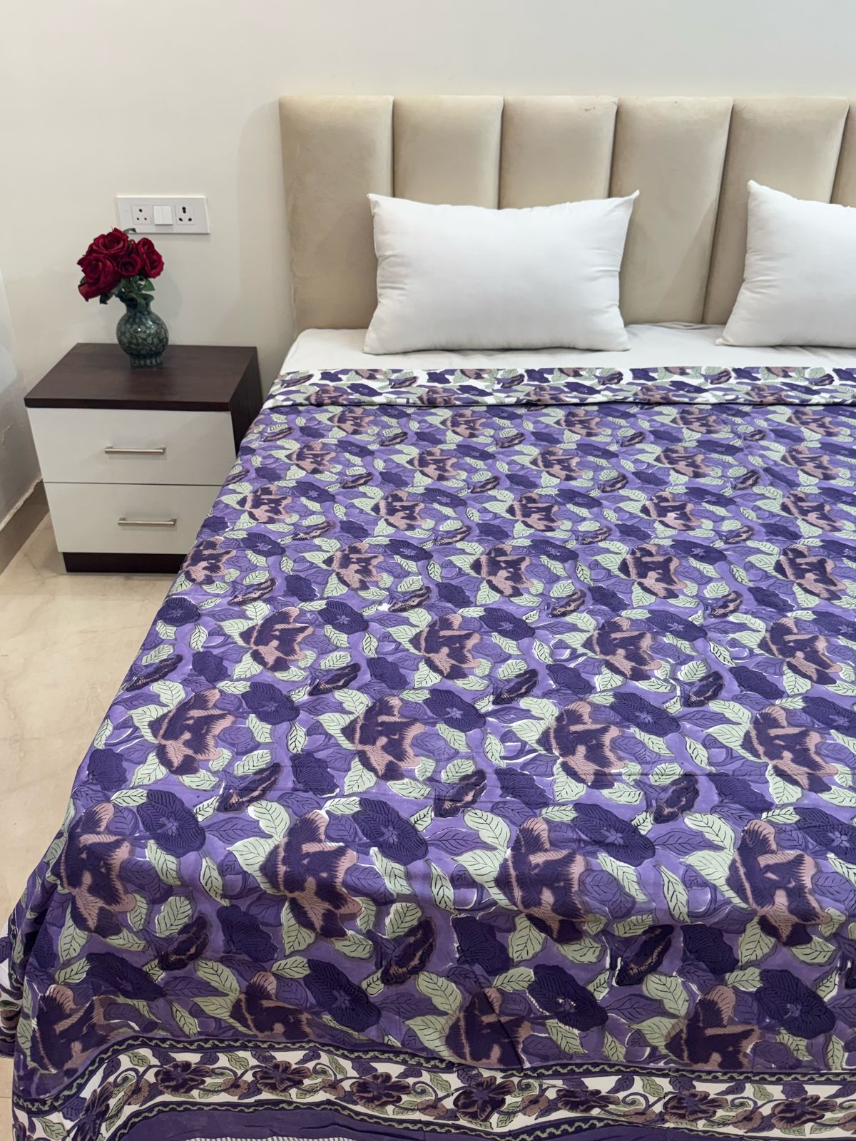 Purple Ivy Double Bed Dohar