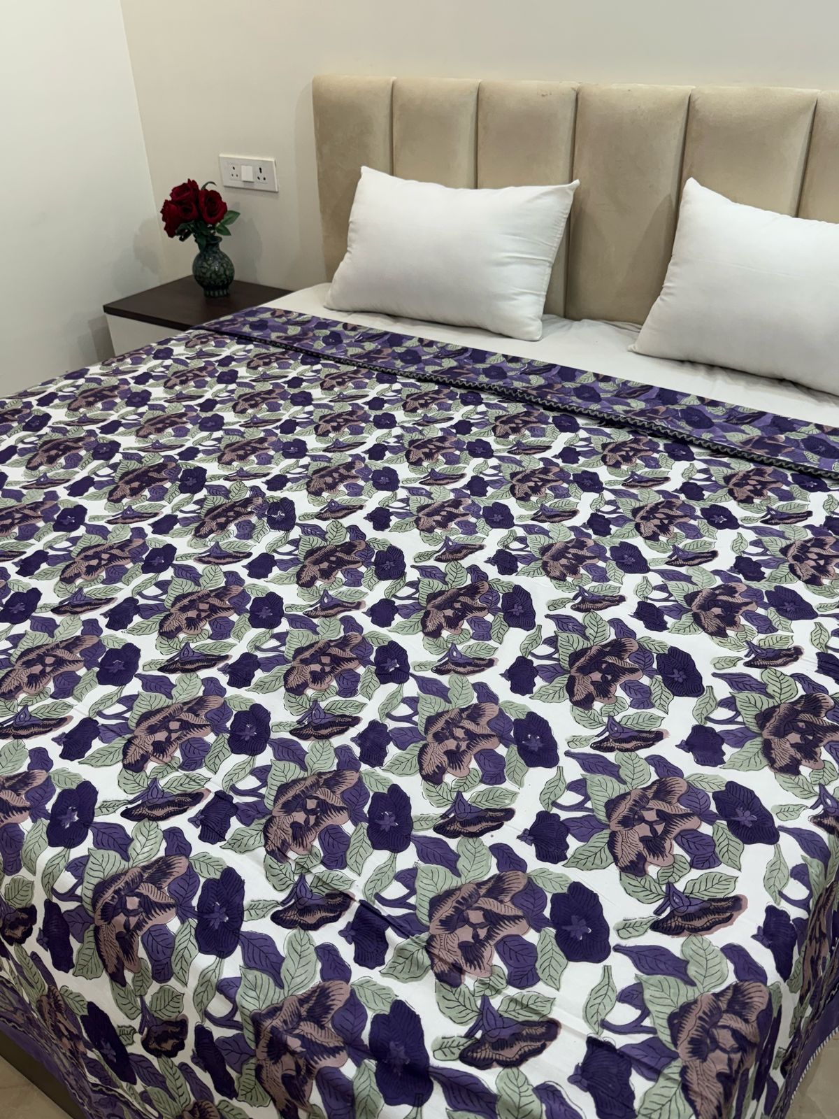 Purple Ivy Double Bed Dohar