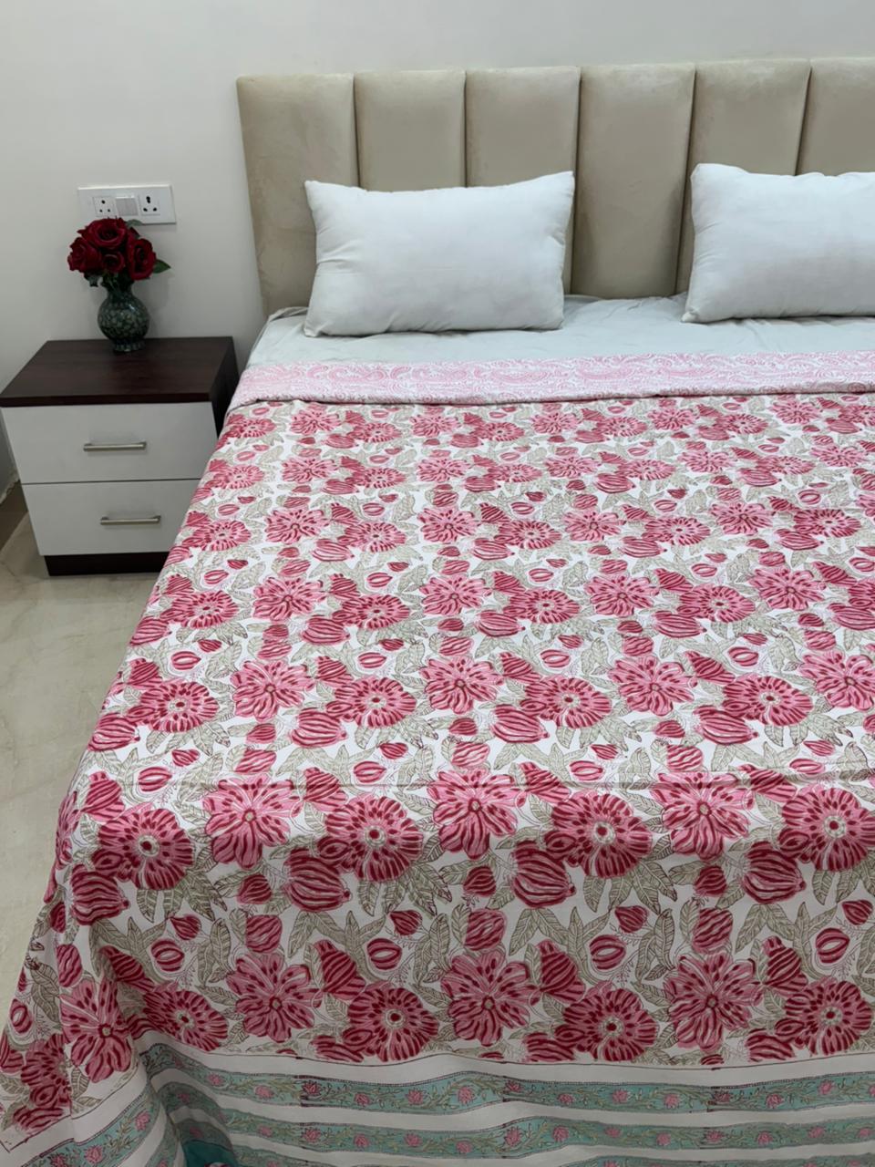 Floral Embrace Double Bed Dohar